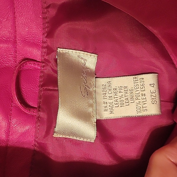 Spiegel Women's Hot Pink Leather Jacket Size 4. - Picture 5 of 6